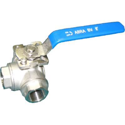 Шаровой кран трехходовой из нержавеющей стали ABRA-BV-15-L порт В Томске